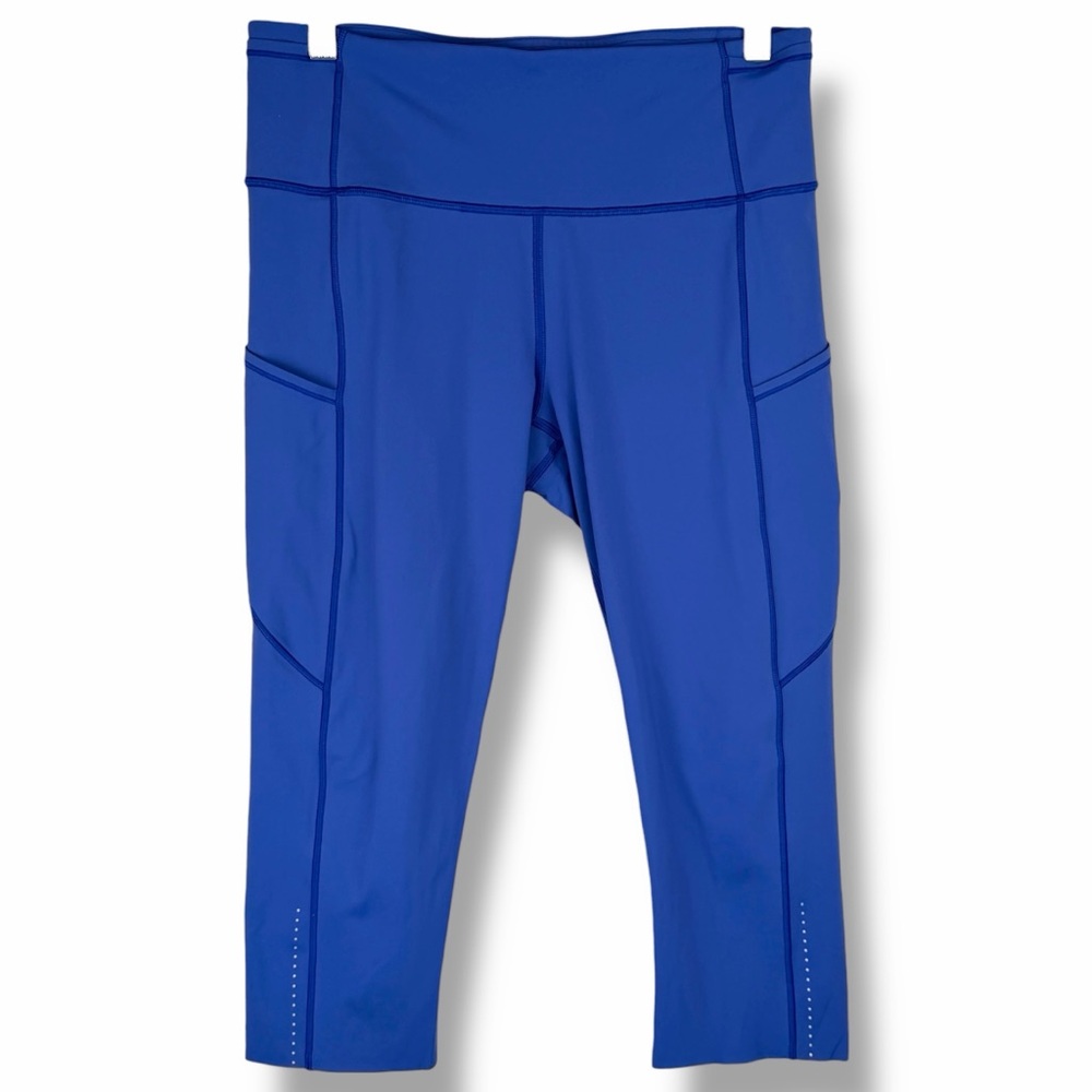 lululemon Fast and Free High Rise *Nulux 19” Leggings Tights Crops Moroccan Blue - Picture 4 of 8